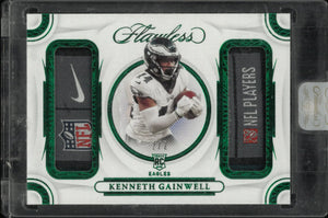 2021 Panini Flawless Rookie Patch Kenneth Gainwell Green /2 RC 