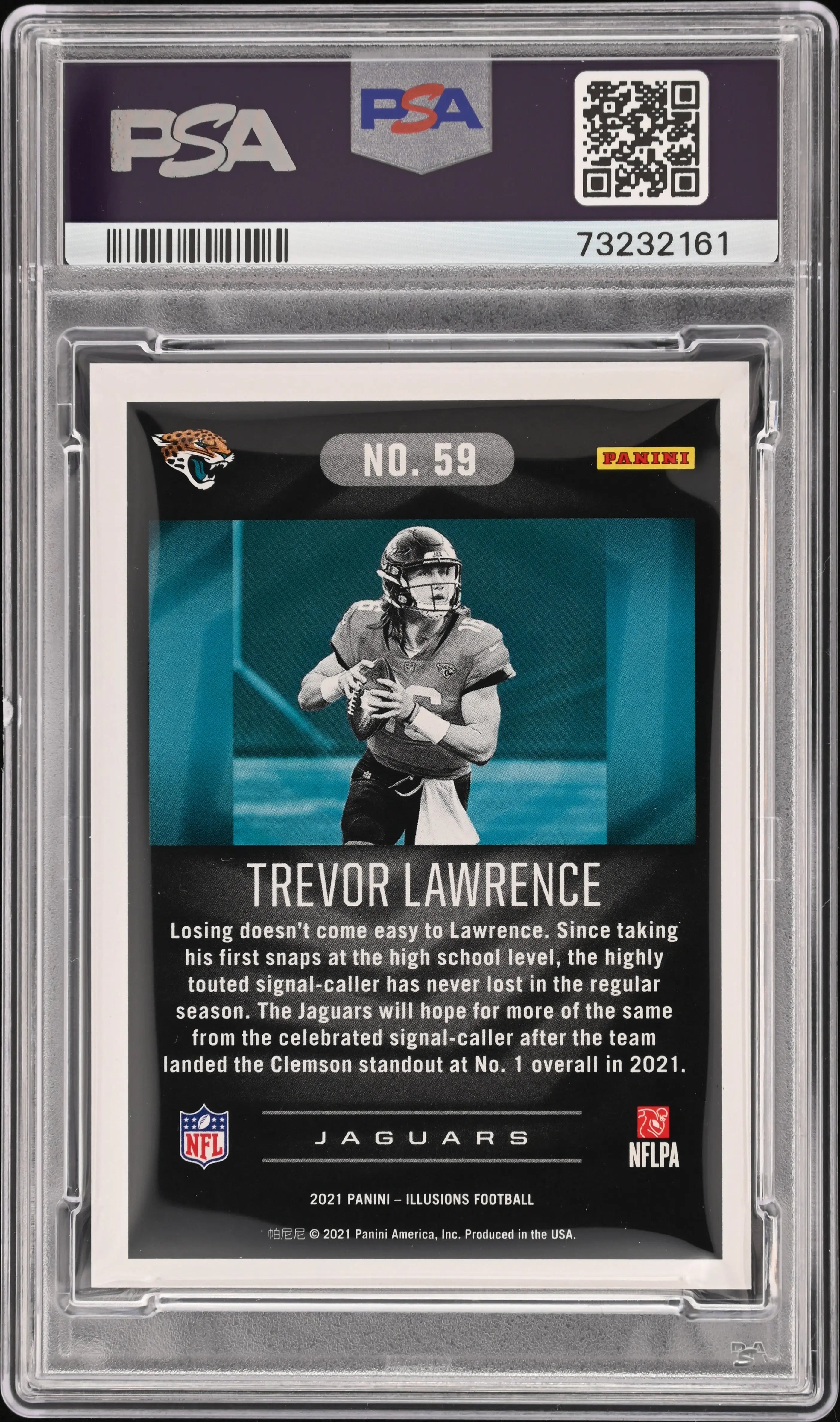 2021 Panini Illusions Trevor Lawrence RC Trophy Collection Pink /399 PSA 10 