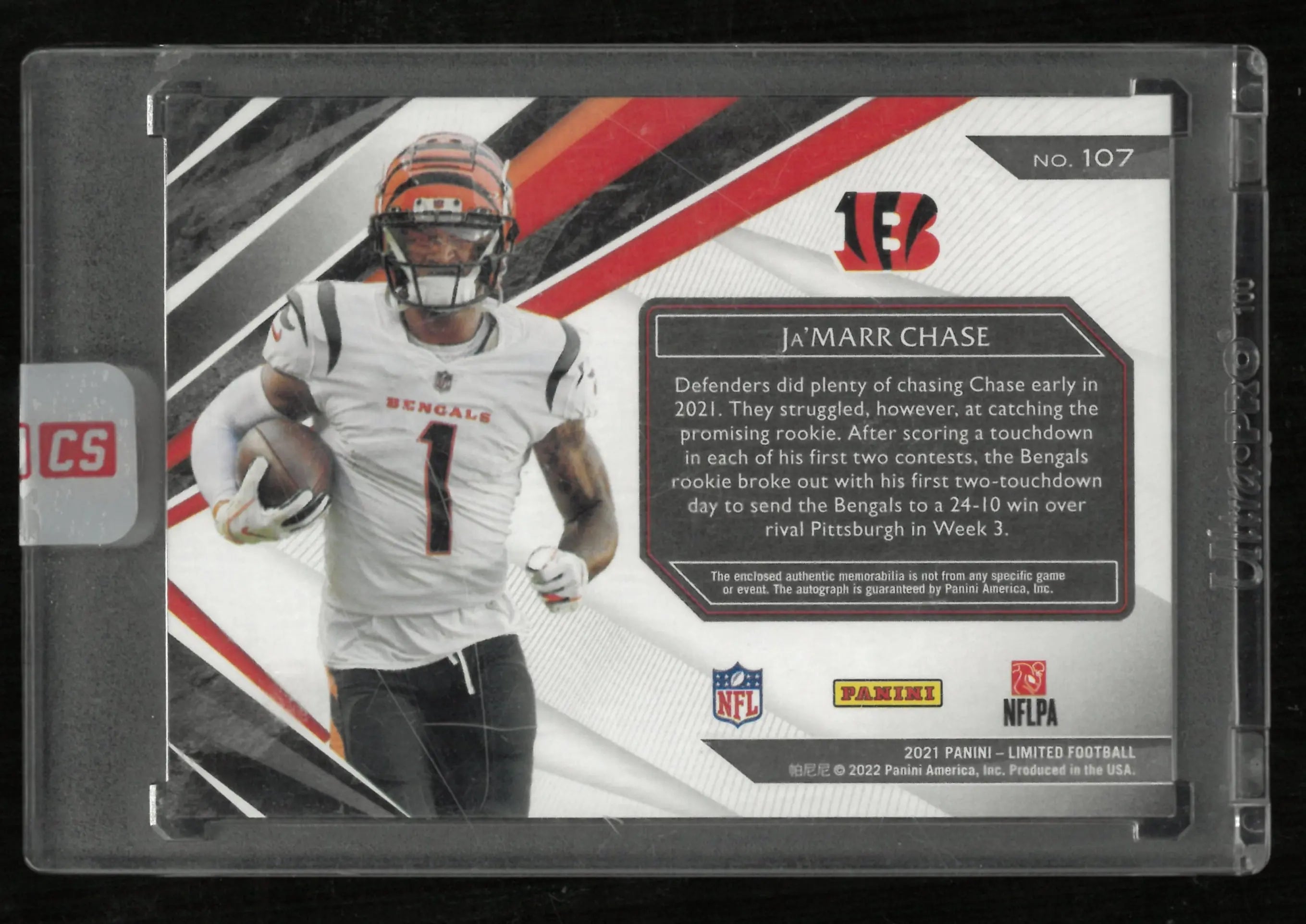 2021 Panini Limited Football Ja'Marr Chase RC Rookie Patch Auto /99 