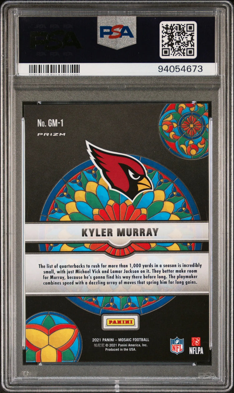 2021 Panini Mosaic Football Glass Mosaic Kyler Murray PSA 9 