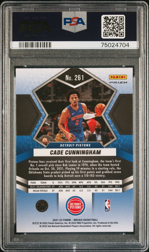 2021 Panini Mosaic Rookie Cade Cunningham Silver RC PSA 10 