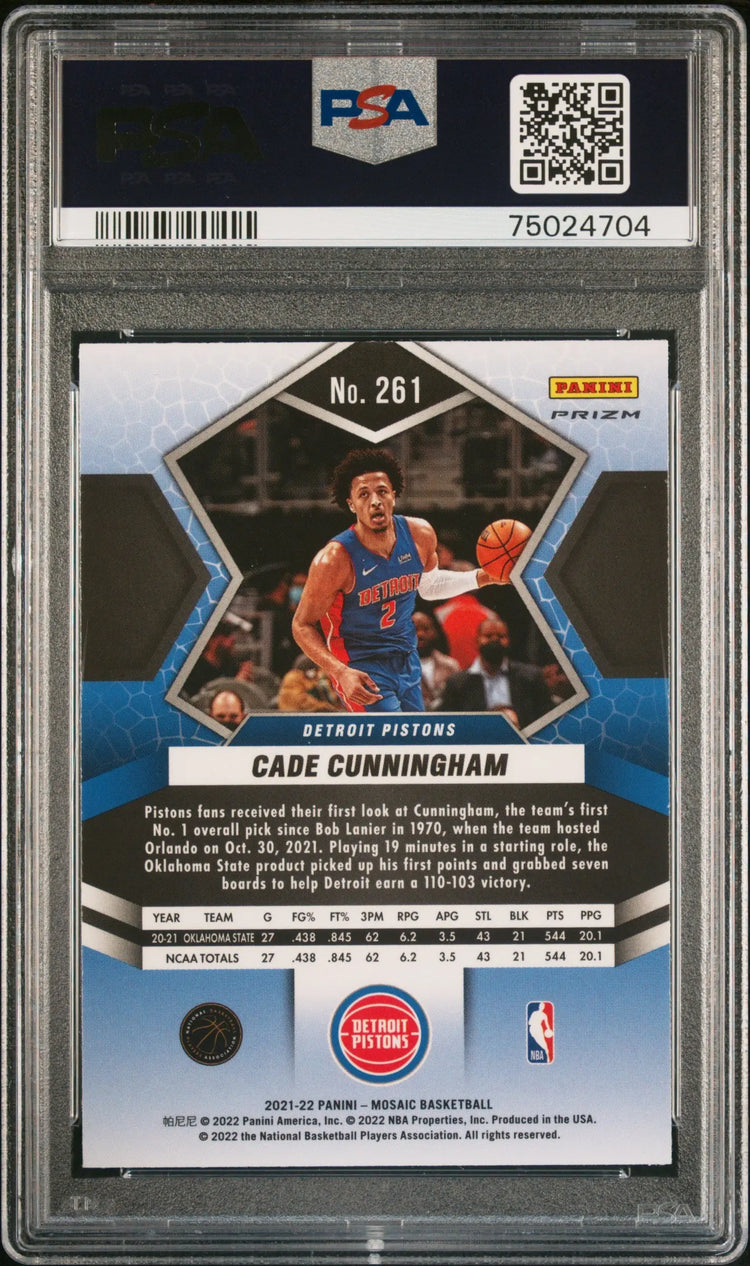 2021 Panini Mosaic Rookie Cade Cunningham Silver RC PSA 10 