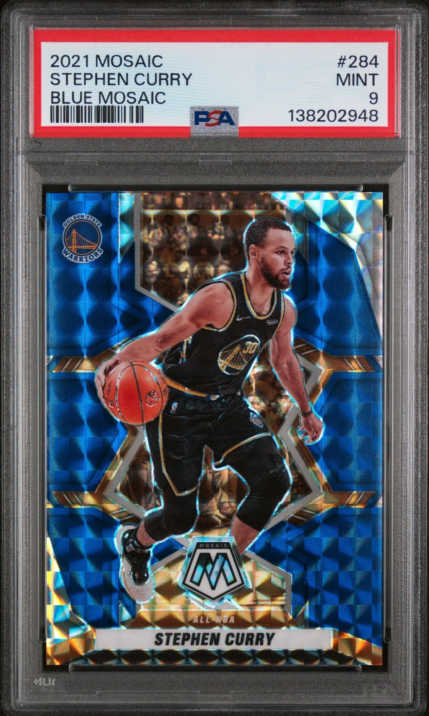 2021 Panini Mosaic Stephen Curry Blue Mosaic PSA 9 