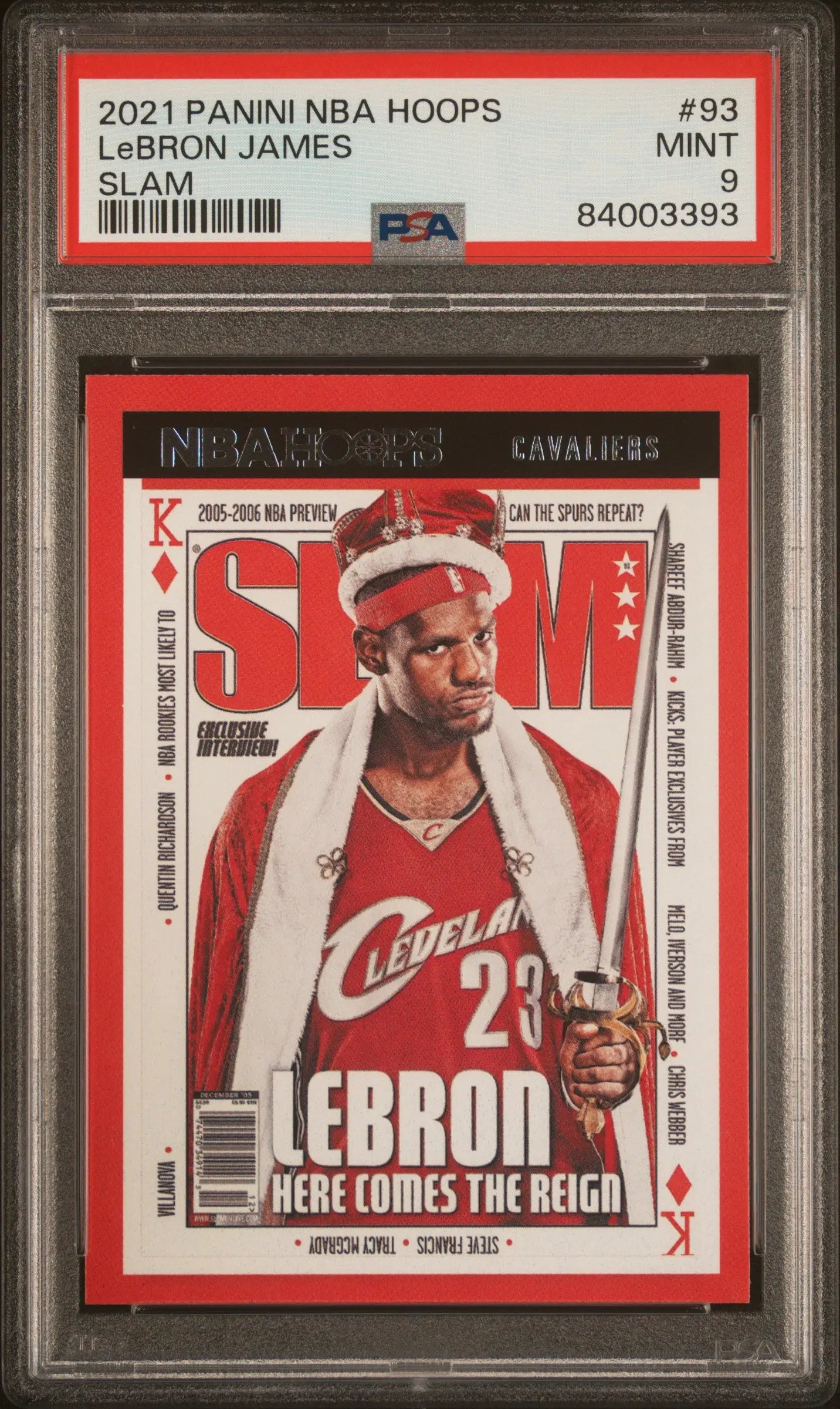 2021 Panini NBA Hoops Slam LeBron James PSA 9 