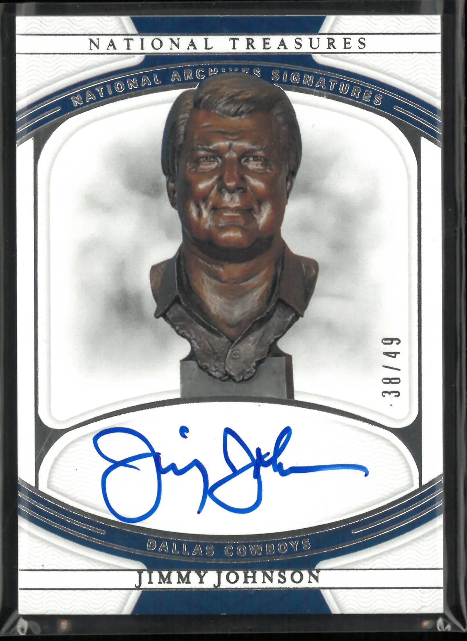 2021 Panini National Treasure National Archives Jimmy Johnson Autograph Auto /49 