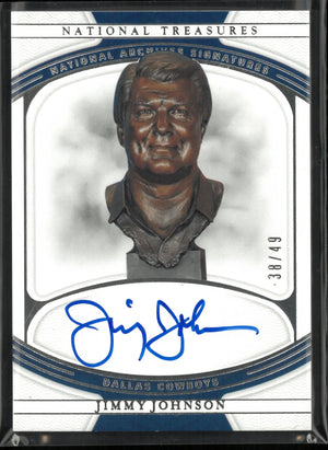 2021 Panini National Treasure National Archives Jimmy Johnson Autograph Auto /49 