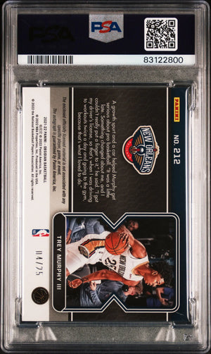 2021 Panini Obsidian Rookie Patch Autograph Trey Murphy Green Flood /25 RC PSA 8 