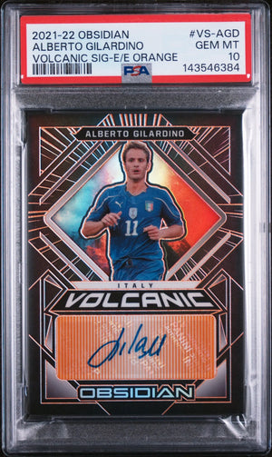2021 Panini Obsidian Volcanic Autograph Alberto Gilardino Auto Orange PSA 10 