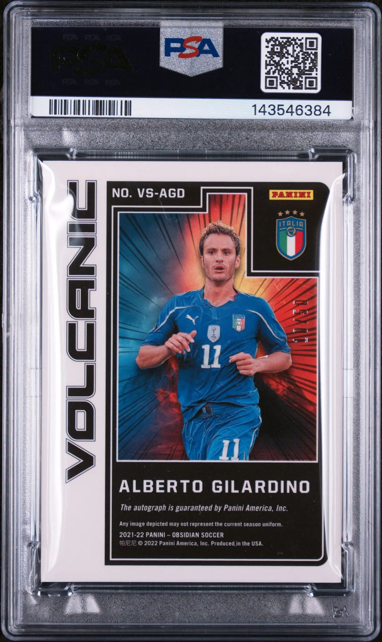 2021 Panini Obsidian Volcanic Autograph Alberto Gilardino Auto Orange PSA 10 