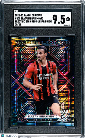 2021 Panini Obsidian Zlatan Ibrahimovic Electric ET Red Pulsar Prizm /26 SGC 9.5 