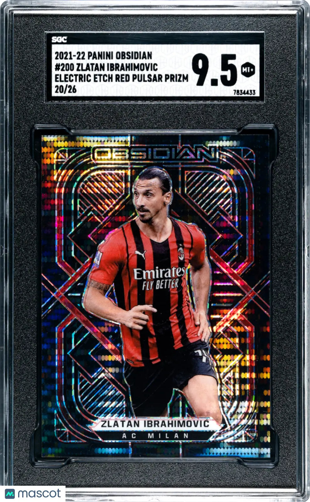 2021 Panini Obsidian Zlatan Ibrahimovic Electric ET Red Pulsar Prizm /26 SGC 9.5 