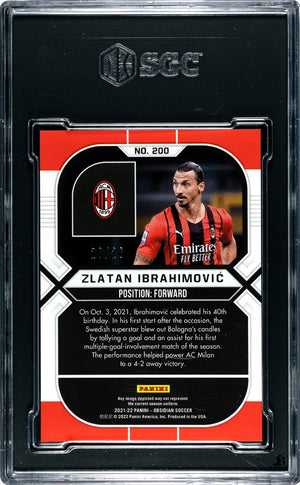 2021 Panini Obsidian Zlatan Ibrahimovic Electric ET Red Pulsar Prizm /26 SGC 9.5 