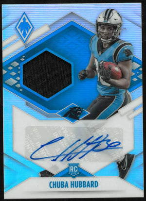 2021 Panini Phoenix Rookie Patch Autograph Chuba Hubbard Auto /299 RC 