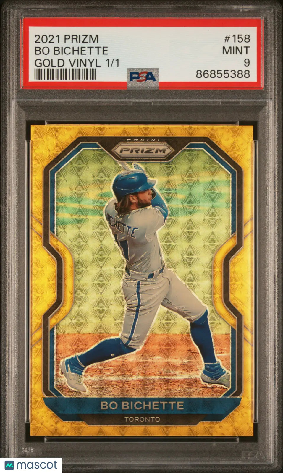 2021 Panini Prizm Baseball Bo Bichette Gold Vinyl 1/1 PSA 9 