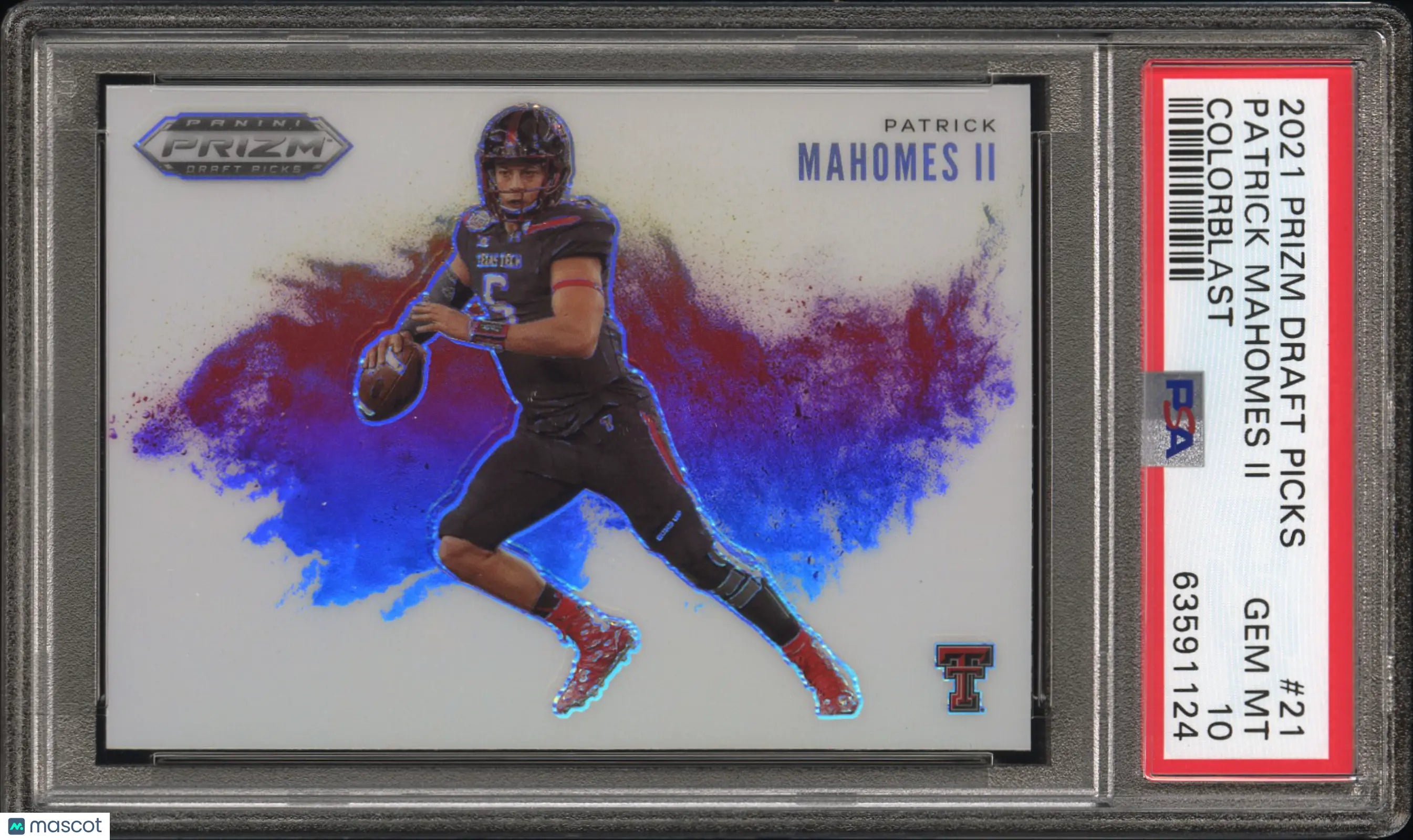 2021 Panini Prizm Draft Picks Color Blast Patrick Mahomes II #21 PSA 10 Chiefs 