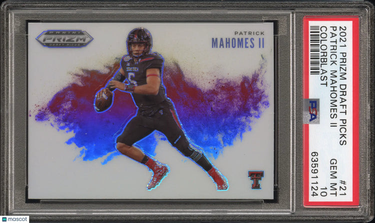 2021 Panini Prizm Draft Picks Color Blast Patrick Mahomes II #21 PSA 10 Chiefs 