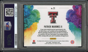 2021 Panini Prizm Draft Picks Color Blast Patrick Mahomes II #21 PSA 10 Chiefs 