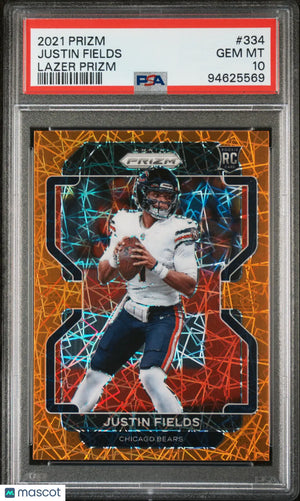 2021 Panini Prizm Justin Fields Rookie RC Lazer PSA 10 