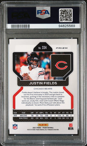2021 Panini Prizm Justin Fields Rookie RC Lazer PSA 10 