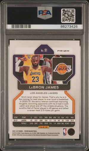 2021 Panini Prizm Lebron James Orange Ice PSA 9 