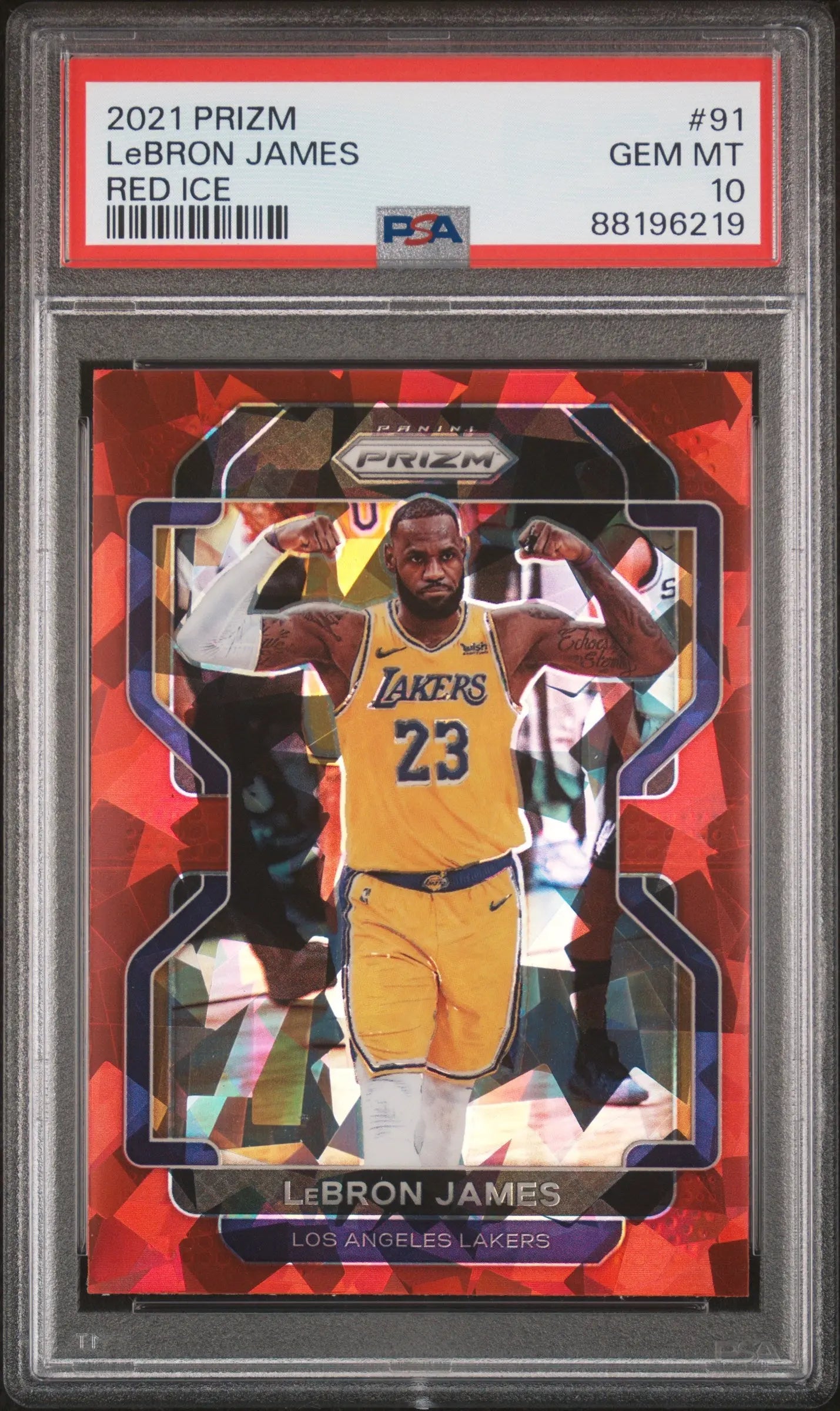 2021 Panini Prizm Lebron James Red Ice PSA 10 