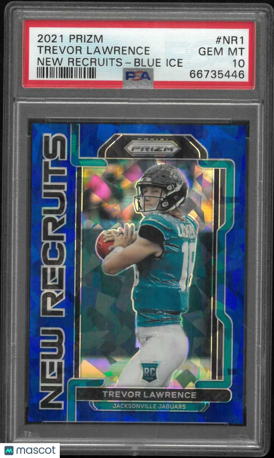 2021 Panini Prizm New Recruits Trevor Lawrence #NR1 Blue Ice PSA 10 