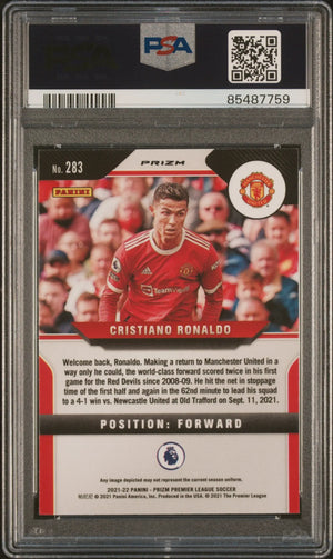 2021 Panini Prizm Premier League Cristiano Ronaldo #283 Breakaway PSA 8 