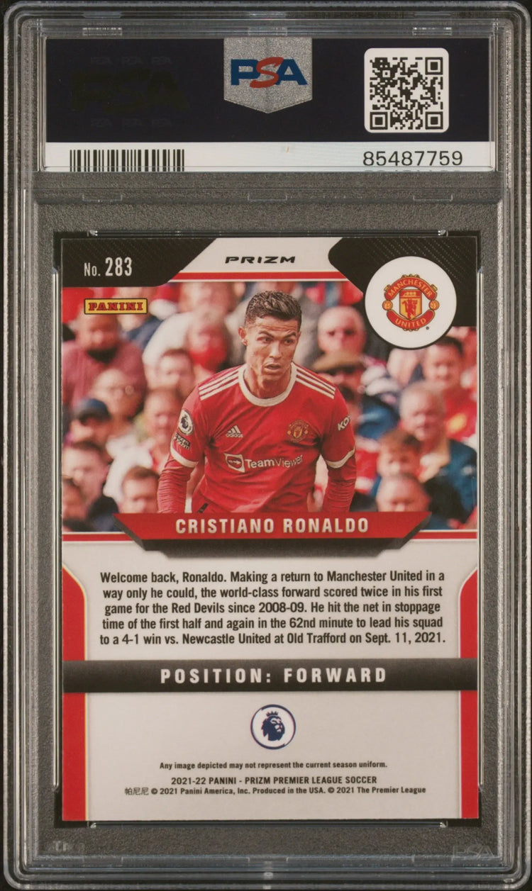 2021 Panini Prizm Premier League Cristiano Ronaldo #283 Breakaway PSA 8 