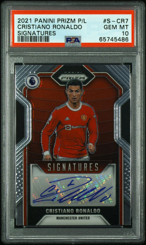 2021 Panini Prizm Premier League Signatures Autograph Cristiano Ronaldo PSA 10 