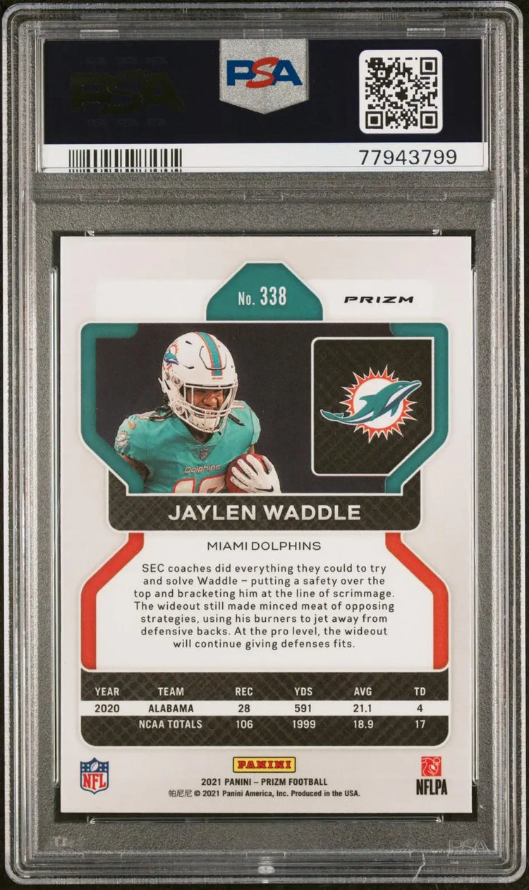 2021 Panini Prizm Rookie Jaylen Waddle Silver Prizm RC PSA 10 