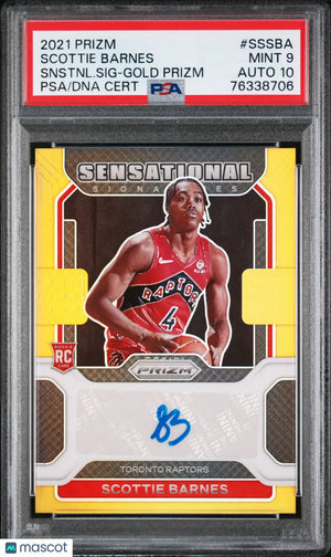 2021 Panini Prizm Sensational Signatures-Gold Scottie Barnes Rookie PSA 9 10/10 
