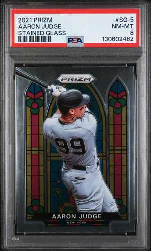 2021 Panini Prizm Stained Glass Aaron Judge PSA 8 