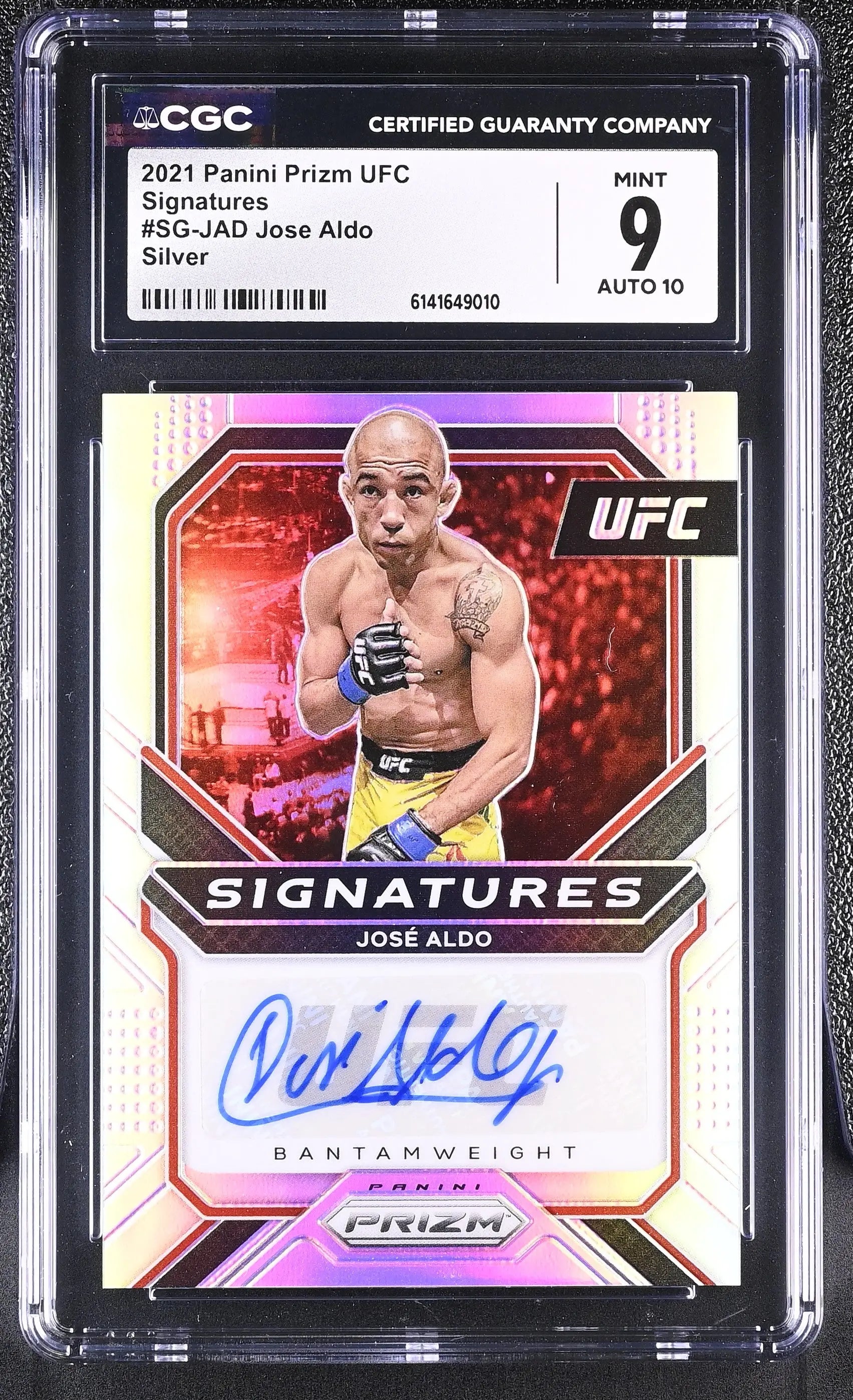 2021 Panini Prizm UFC Autograph Jose Aldo Auto Silver Signatures CGC 9 Auto 10 