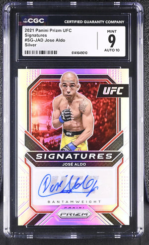 2021 Panini Prizm UFC Autograph Jose Aldo Auto Silver Signatures CGC 9 Auto 10 