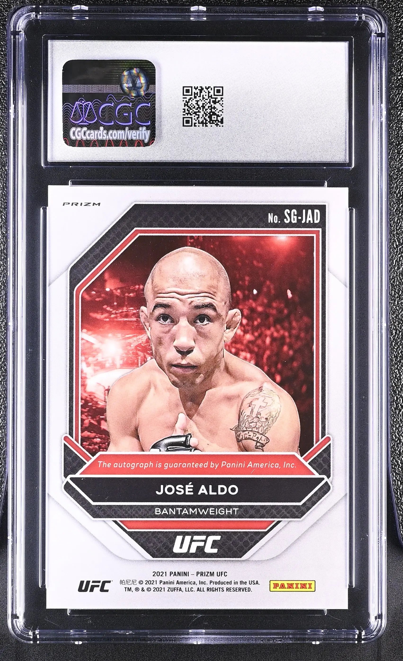 2021 Panini Prizm UFC Autograph Jose Aldo Auto Silver Signatures CGC 9 Auto 10 