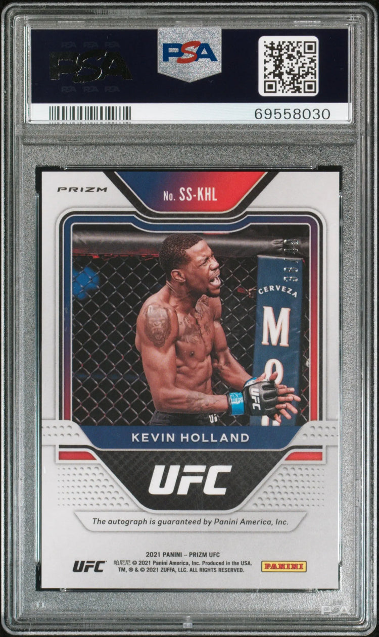 2021 Panini Prizm UFC Sensational Signatures Kevin Holland Auto Red PSA 10 /49 
