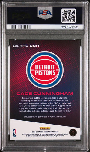 2021 Panini Recon True Potential Rookie Auto Cade Cunningham Purple /35 RC PSA 9 
