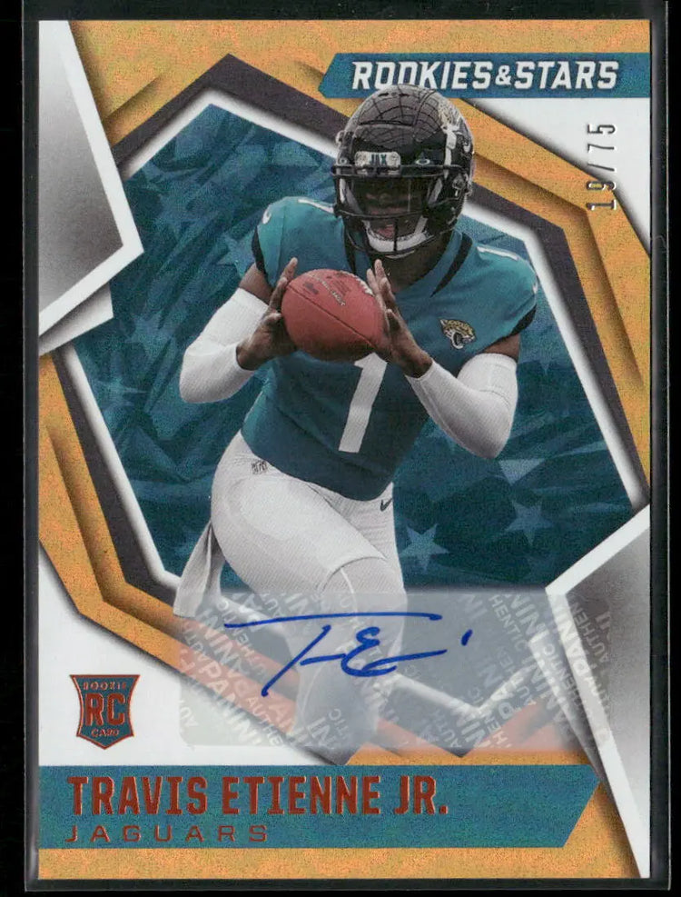 2021 Panini Rookies & Stars Gold Rookie Auto Travis Etienne JR /75 
