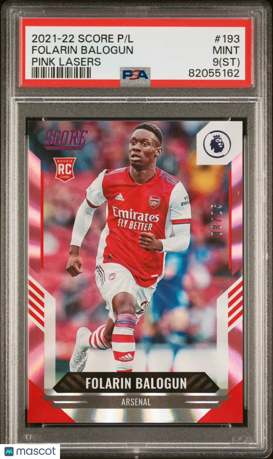 2021 Panini Score Premier League Folarin Balogun #193 Pink Lasers 08/25 ST PSA 9 