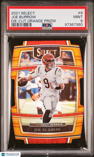 2021 Panini Select Football Joe Burrow Die Cut Orange Prizm PSA 9 /249 
