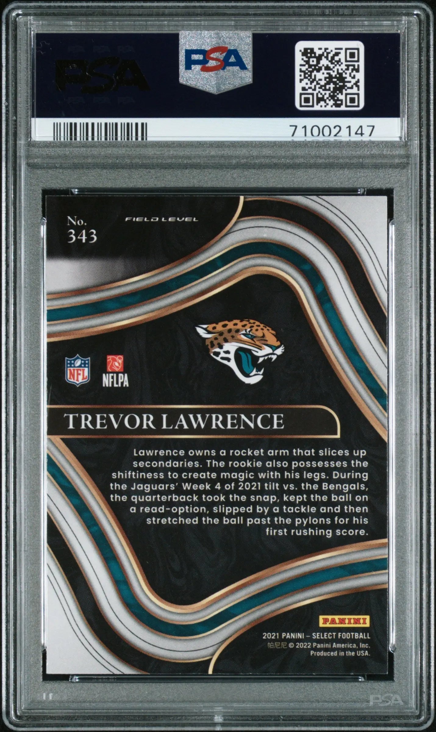 2021 Panini Select Football Trevor Lawrence RC Rookie #343 PSA 10 