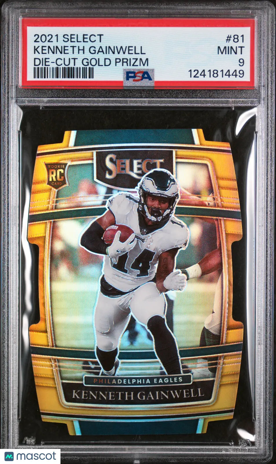 2021 Panini Select Kenneth Gainwell RC Rookie Die Cut Gold Prizm PSA 9 
