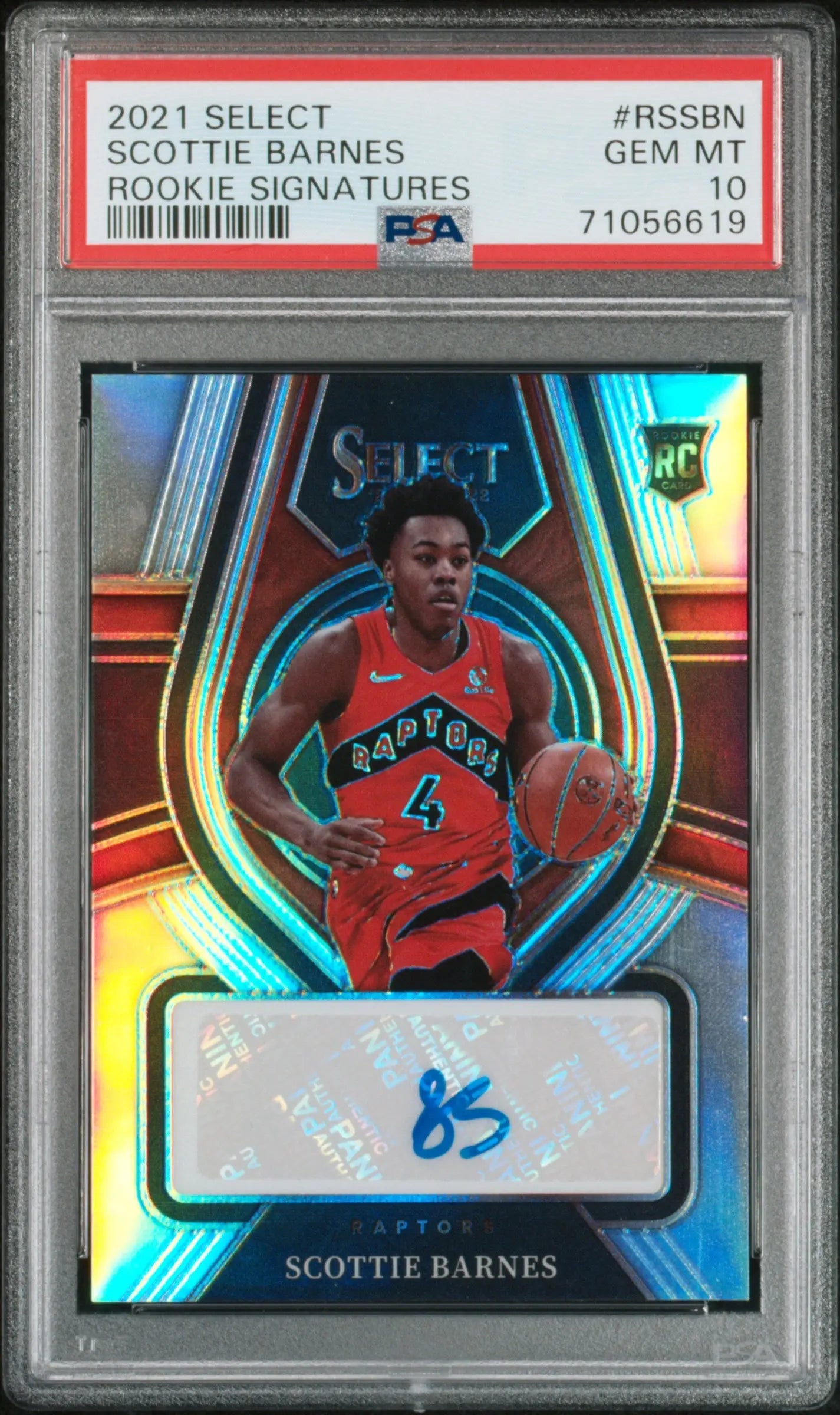 2021 Panini Select Rookie Signatures Scottie Barnes Autograph Auto RC PSA 10 