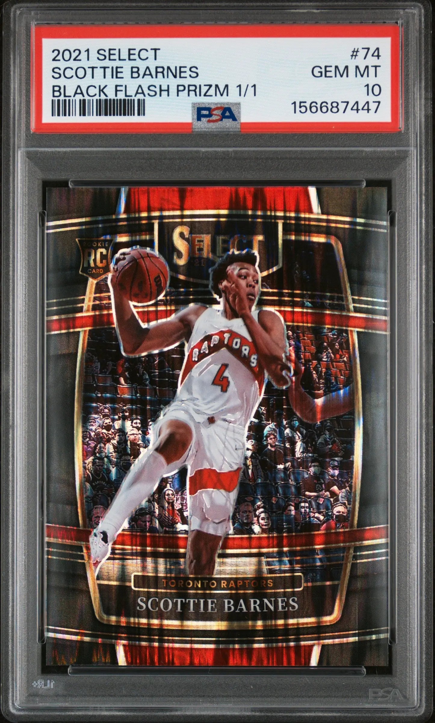 2021 Panini Select Scottie Barnes RC Black Flash Prizm 1/1 PSA 10 