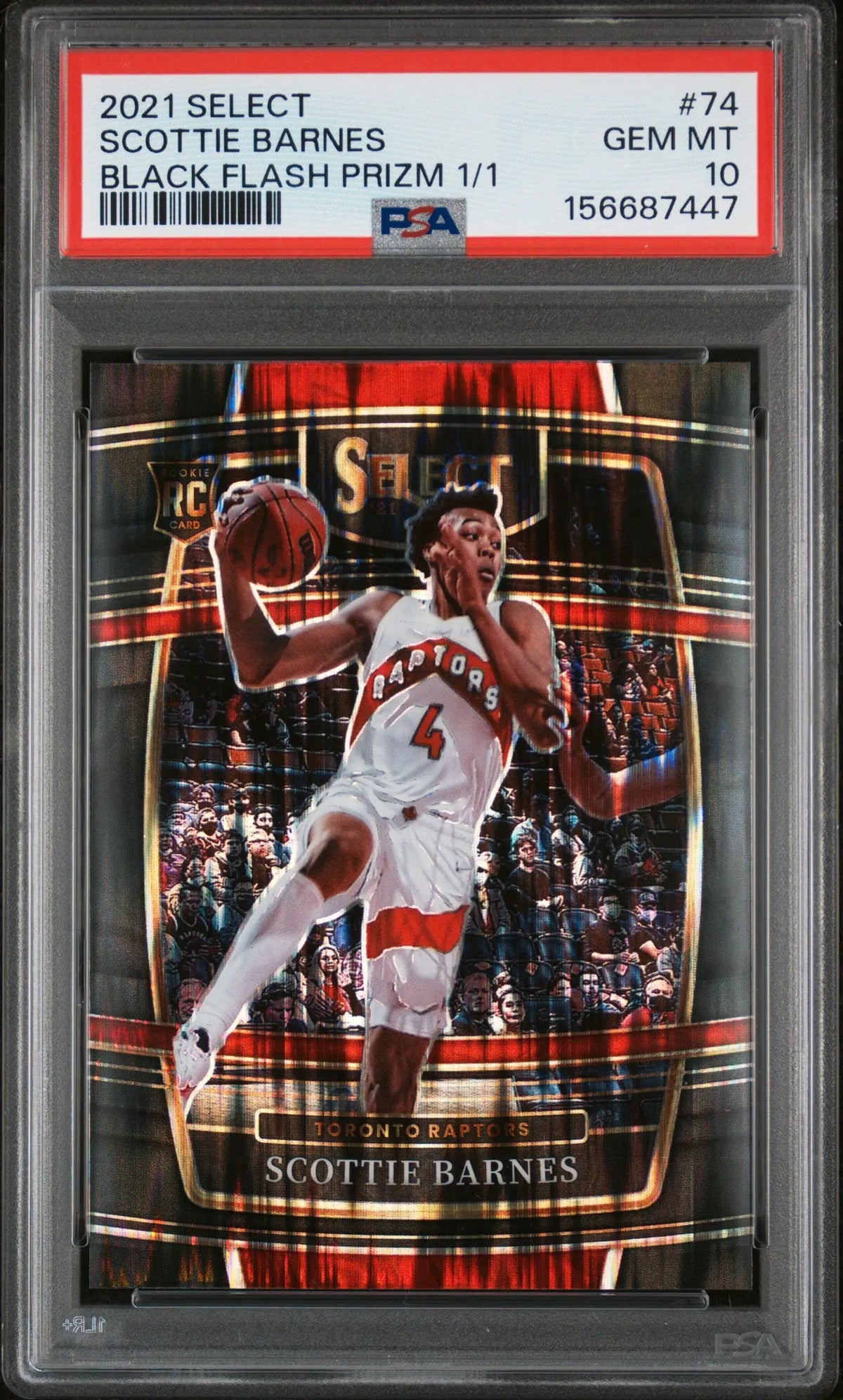 2021 Panini Select Scottie Barnes RC Black Flash Prizm 1/1 PSA 10 