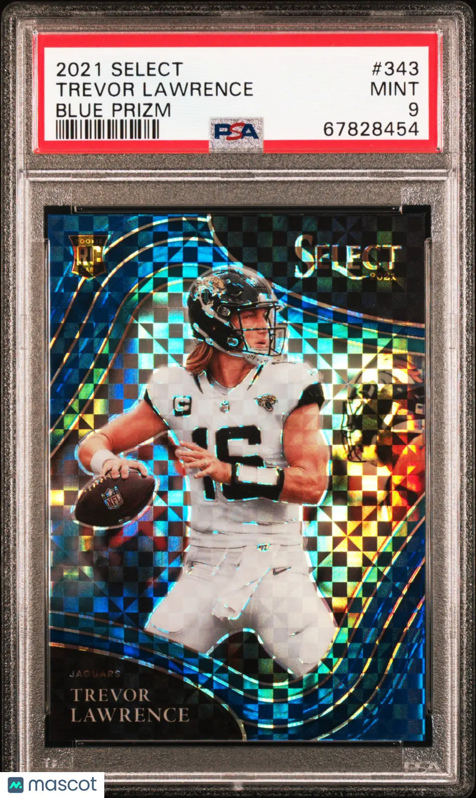 2021 Panini Select Trevor Lawrence Rookie RC /49 Blue Prizm PSA 9 