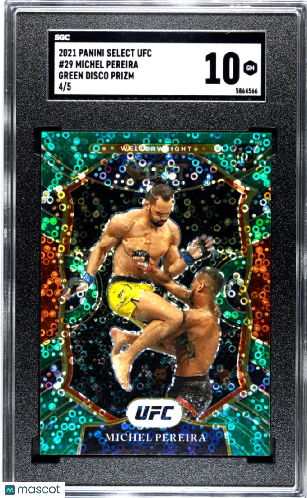 2021 Panini Select UFC Michel Pereira RC Rookie Green Disco Prizm SGC 10 /5 