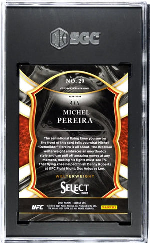 2021 Panini Select UFC Michel Pereira RC Rookie Green Disco Prizm SGC 10 /5 