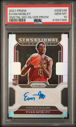 2021 Panini Sensational Signatures Auto Rookie Evan Mobley Silver Prizm PSA 10 