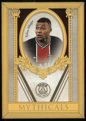 2021 Paris Saint-Germain Futera Football Kylian Mbappe Gold Frame Mythicals /5 